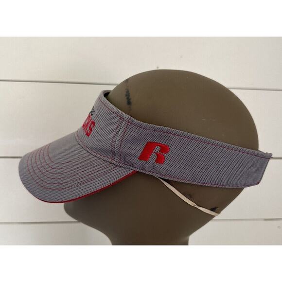 Arkansas Razorbacks Visor Gray Red Russell Adjustable - Picture 4 of 7